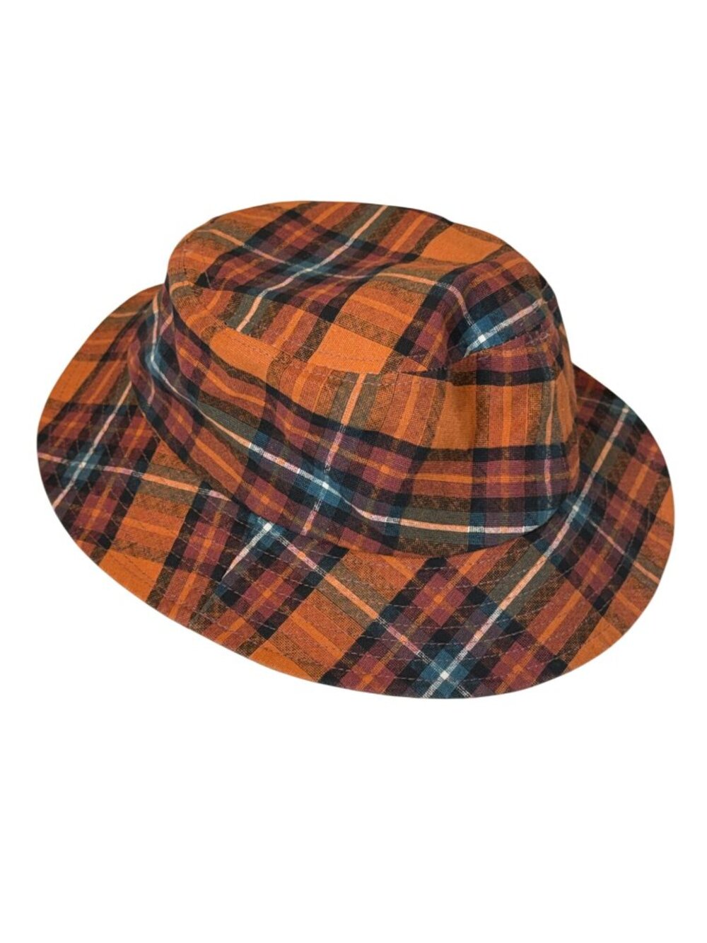 Urban Outfitters Orange Plaid Fedora Hat Y2K Fall